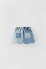 Yeni Sezon Kız Çocuk Beli Lastikli Jean Şort