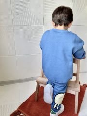 Yeni Sezon Erkek Çocuk Pamuklu Şardonlu Dinazor Baskılı Alt-Üst Takım
