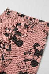 Yeni Sezon Kız Çocuk Minnie Mouse Baskılı Gofre Alt-Üst Takım