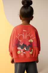 Yeni Sezon Kız Çocuk Minnie And Mickey Mouse Baskılı Pamuklu Sweatshirt ve Eşofman Altlı Ikili Takım