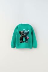 Yeni Sezon Unisex Çocuk Baskılı Şardonsuz Alt-Üst Takım