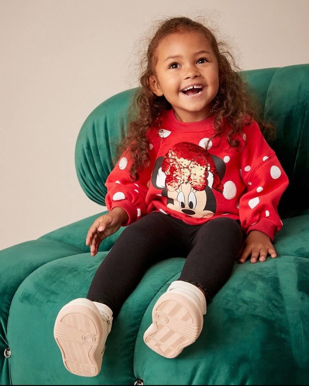 Yeni Sezon Kız Çocuk Minnie Mouse Baskılı Alt-Üst Taytlı Takım