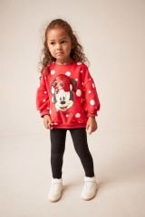 Yeni Sezon Kız Çocuk Minnie Mouse Baskılı Alt-Üst Taytlı Takım