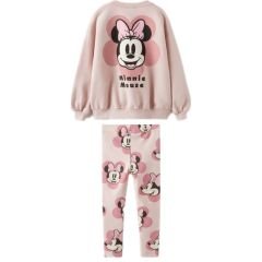 Yeni Sezon Kız Çocuk Minnie Mouse Baskılı Taytlı Takım