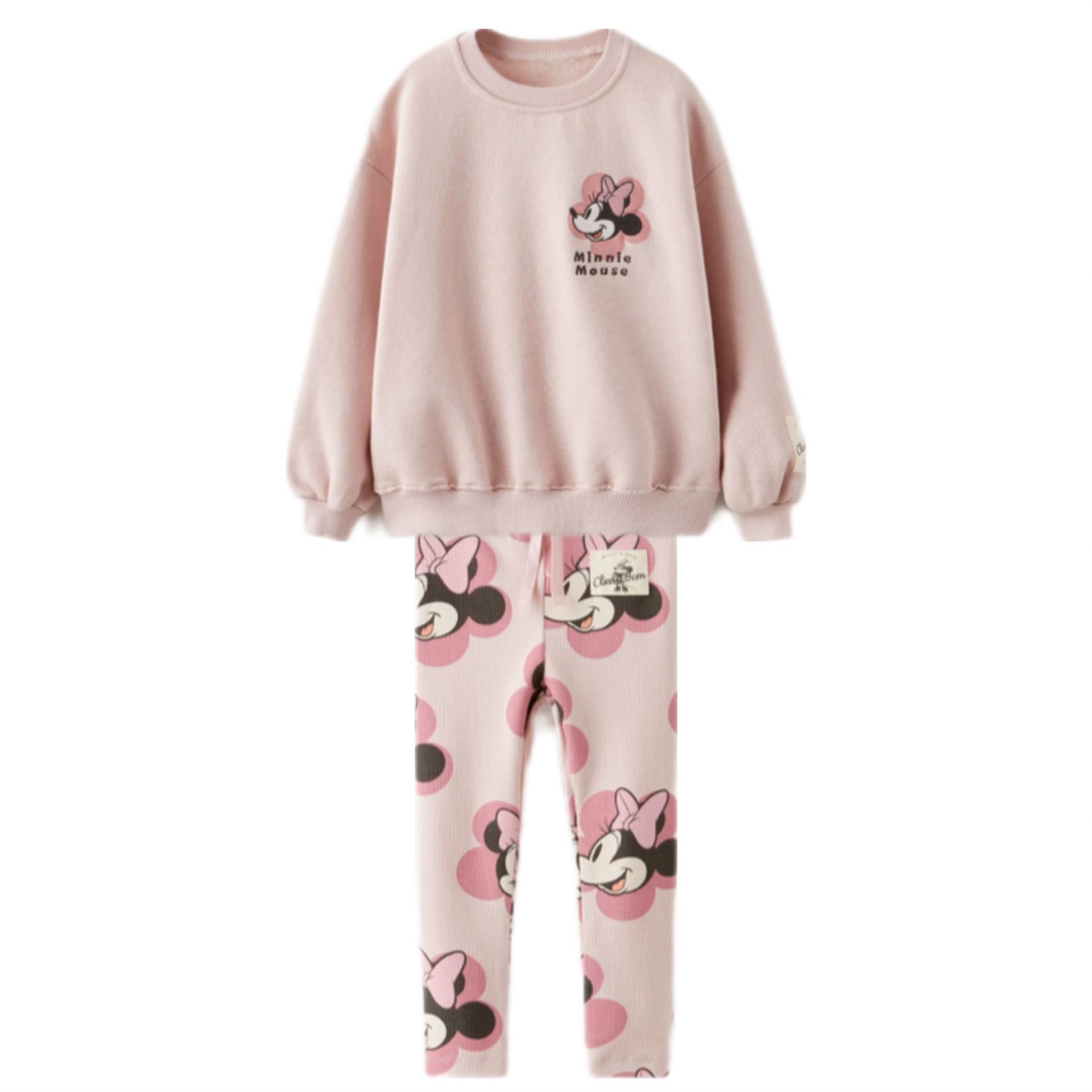 Yeni Sezon Kız Çocuk Minnie Mouse Baskılı Taytlı Takım