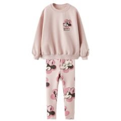 Yeni Sezon Kız Çocuk Minnie Mouse Baskılı Taytlı Takım