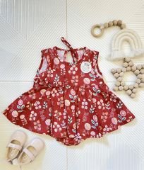 Yeni Sezon Kız Bebek Çiçek Desenli Kendinden Şortlu Romper Tulum
