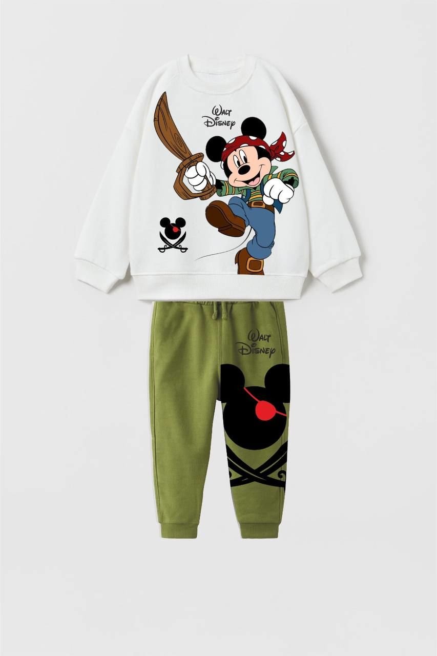 Yeni Sezon Erkek Çocuk Mickey Mouse Deseni Baskılı Alt-Üst Takım