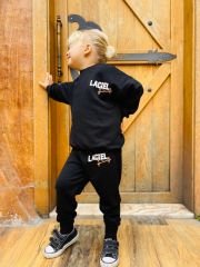 Yeni Sezon Unisex Çocuk Baskılı Pamuklu Sweatshirt ve Eşofman Alt-Üst Ikili Takım