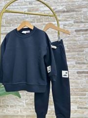 Yeni Sezon Unisex Çocuk Pamuklu Basic Sweatshirt Ve Eşofman Alt-üst Takım