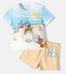 Erkek Çocuk Tom And Jerry Baskılı Şortlu Takım