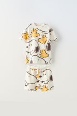 Yeni Sezon Erkek Çocuk Snoopy Baskılı Alt-Üst 2'li Şortlu Takım