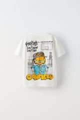 Yeni Sezon Erkek Çocuk Garfield Baskılı Alt-Üst  Şortlu Takım