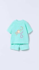 Yeni Sezon Unisex Çocuk Alt-Üst Yazlık Şortlu Takım