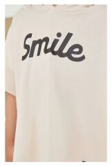 Yeni Sezon Unisex Çocuk Smile Baskılı Ekru Renk İkili Takım
