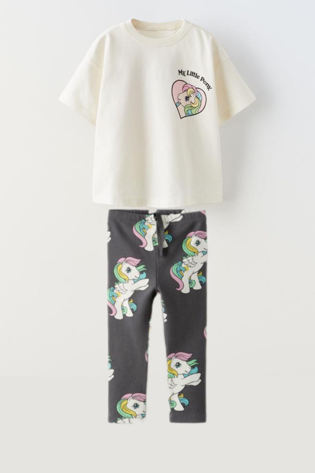 Yeni Sezon Kız Çocuk Little Pony Baskılı Alt-Üst Taytlı Takım