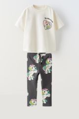 Yeni Sezon Kız Çocuk Little Pony Baskılı Alt-Üst Taytlı Takım