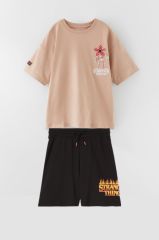 Yeni Sezon Erkek Stranger Things Baskılı Takım