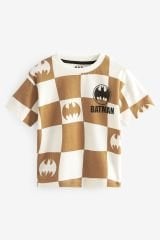 Yeni Sezon Erkek Çocuk Batman Baskılı Pamuklu Kargo Cepli T-shirt ve Şortlu İkili Alt-Üst Takım
