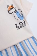 Yeni Sezon Erkek Çocuk Zoo Concept Baskılı Alt-Üst Şortlu Takım